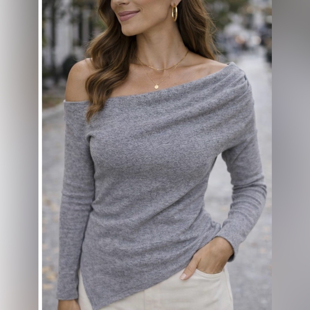 Top with asymmetric neckline